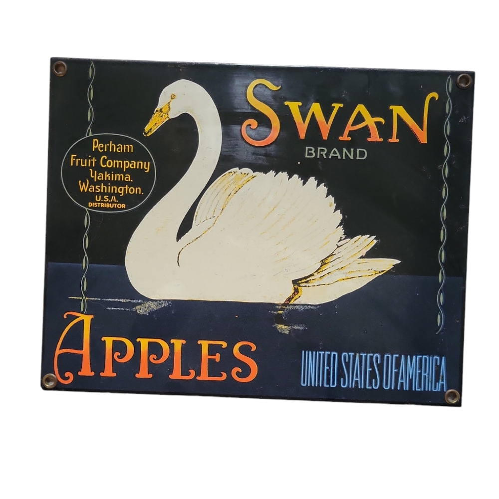 Swan Apple reproduction porcelain enamel sign